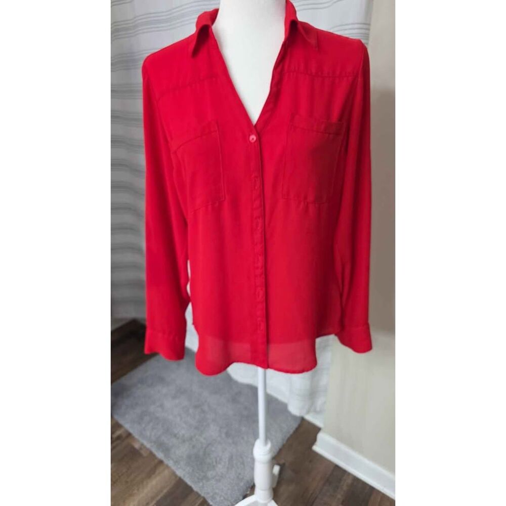Express The Portofino Shirt - Red, Size Medium